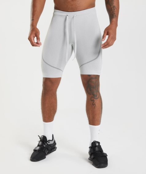 Gymshark 315 Seamless 1/2 Shorts Herr Ljusgrå | SE-40859V