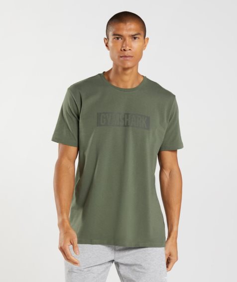 Gymshark Block T-shirt Herr Olivgröna | SE-85347P