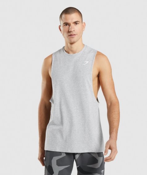 Gymshark Critical 2.0 Drop Arm Linnen Herr Ljusgrå | SE-90852I
