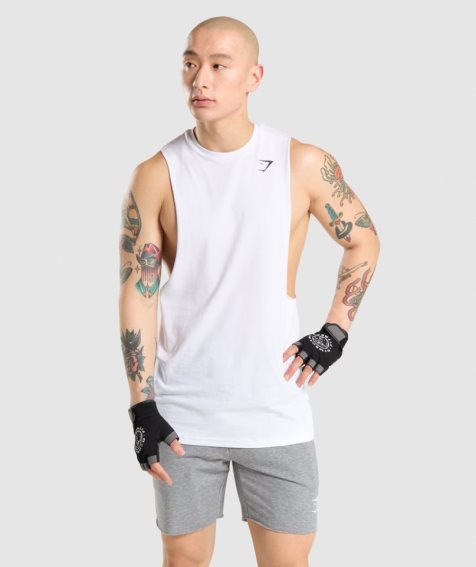 Gymshark Critical Drop Arm Linnen Herr Vita | SE-40531U