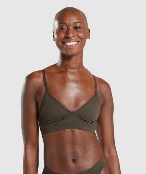 Gymshark Seamless Low Neck Bralette Underkläder Dam Bruna | SE-60294B