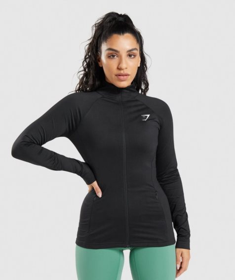 Gymshark Tränings Jacka Dam Svarta | SE-01269O