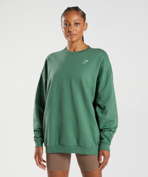 Gymshark Tränings Oversized Tröjor Dam Gröna | SE-76439Z