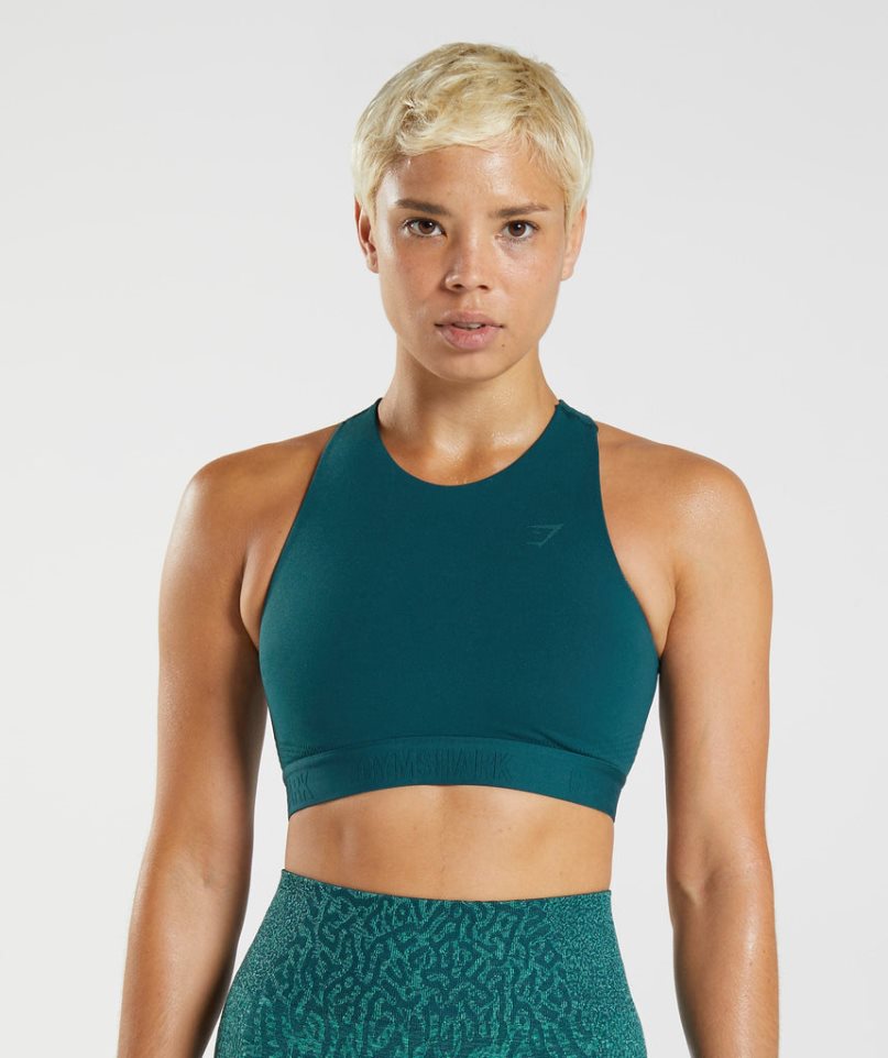 Gymshark 315 Performance High Neck Sport Bh Dam Turkos | SE-36418C