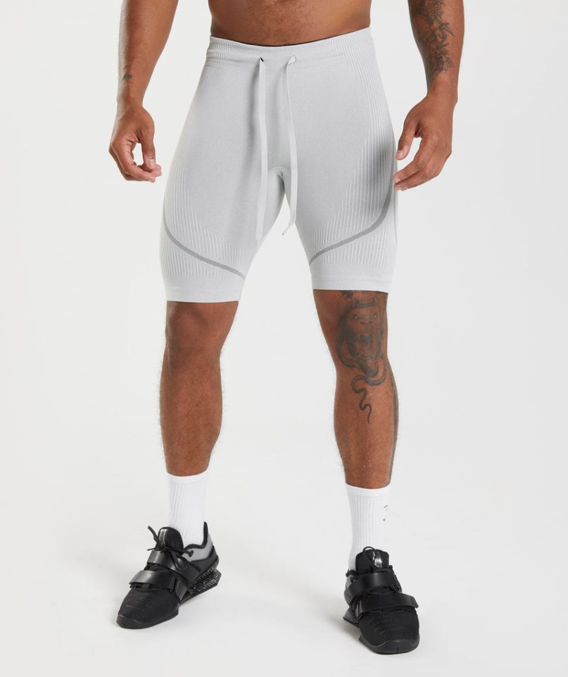 Gymshark 315 Seamless 1/2 Shorts Herr Ljusgrå | SE-40859V
