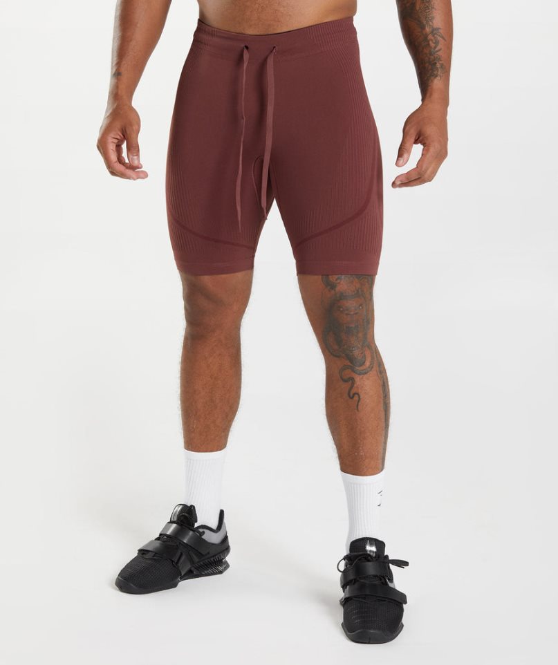 Gymshark 315 Seamless 1/2 Shorts Herr Vinröda | SE-54371P