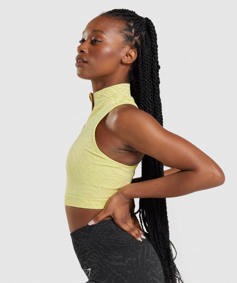 Gymshark Adapt Animal Seamless 1/2 Zip Beskurna Toppar Dam Gula | SE-42681P