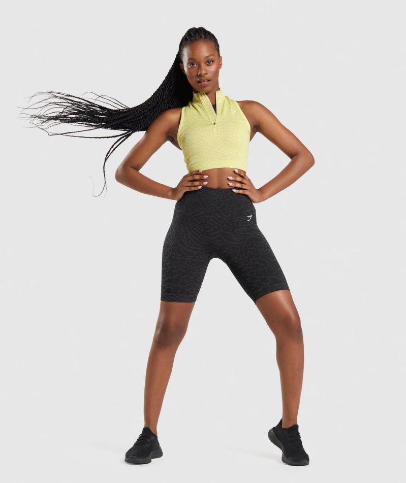 Gymshark Adapt Animal Seamless 1/2 Zip Beskurna Toppar Dam Gula | SE-42681P