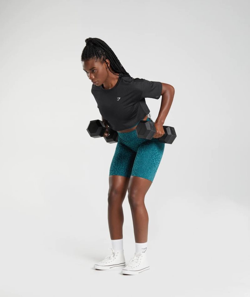 Gymshark Adapt Animal Seamless Beskurna Toppar Dam Svarta | SE-07182J