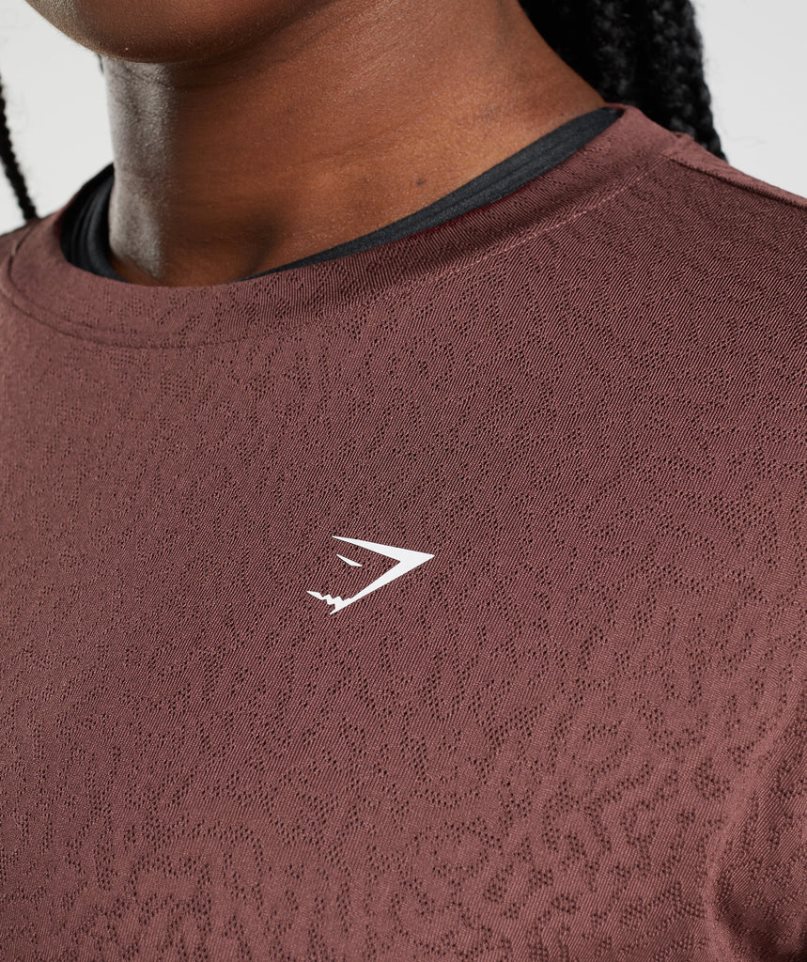 Gymshark Adapt Animal Seamless Beskurna Toppar Dam Bruna | SE-25140K