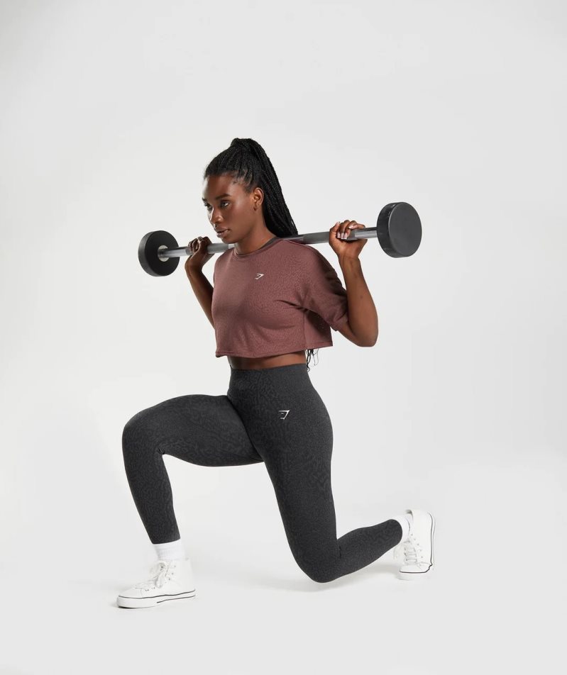 Gymshark Adapt Animal Seamless Beskurna Toppar Dam Bruna | SE-25140K