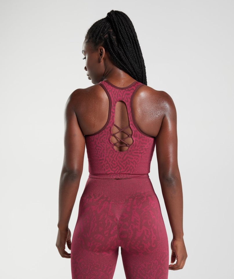 Gymshark Adapt Animal Seamless Crop Linnen Dam Fuchsia | SE-63274Z