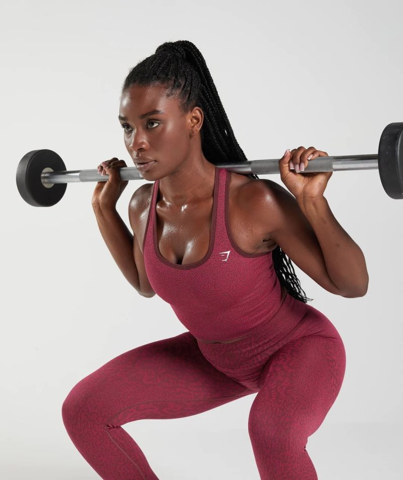 Gymshark Adapt Animal Seamless Crop Linnen Dam Fuchsia | SE-63274Z
