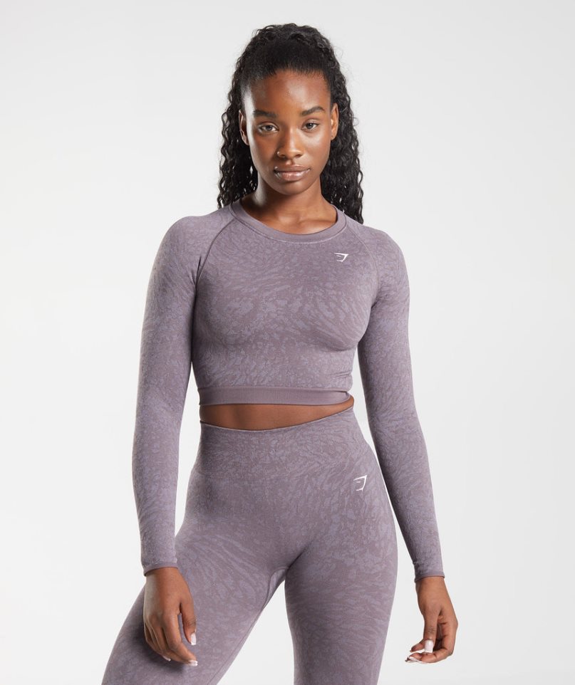 Gymshark Adapt Animal Seamless Spets Up Back Beskurna Toppar Dam Lila | SE-94280O
