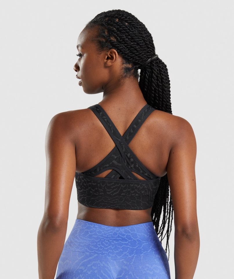 Gymshark Adapt Animal Seamless Sport Bh Dam Svarta | SE-92041F