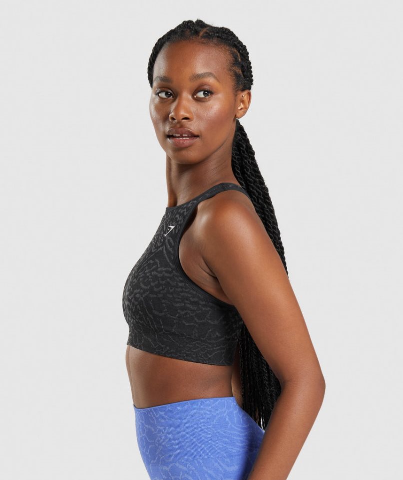 Gymshark Adapt Animal Seamless Sport Bh Dam Svarta | SE-92041F