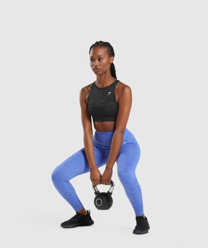 Gymshark Adapt Animal Seamless Sport Bh Dam Svarta | SE-92041F