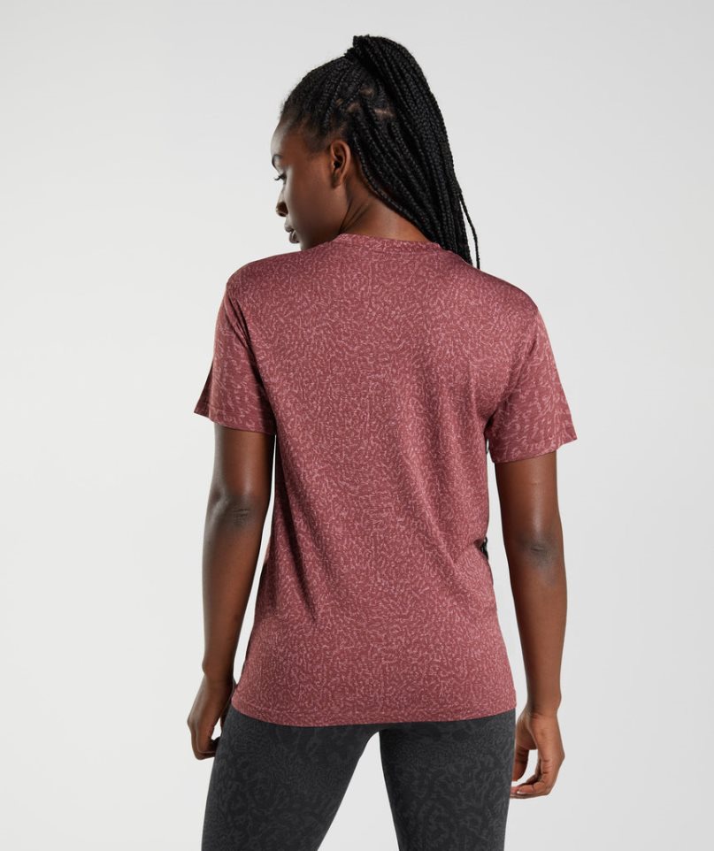 Gymshark Adapt Animal Seamless T-shirt Dam Rosa | SE-45731Y