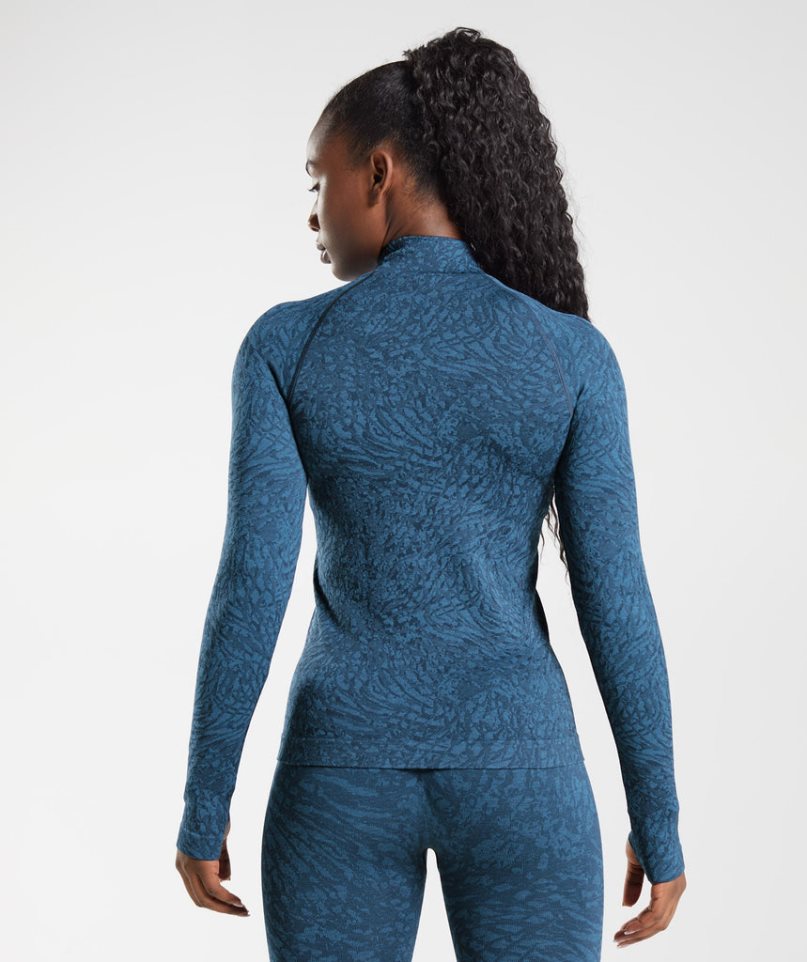 Gymshark Adapt Animal Zip Through Jacka Dam Marinblå | SE-31062Q