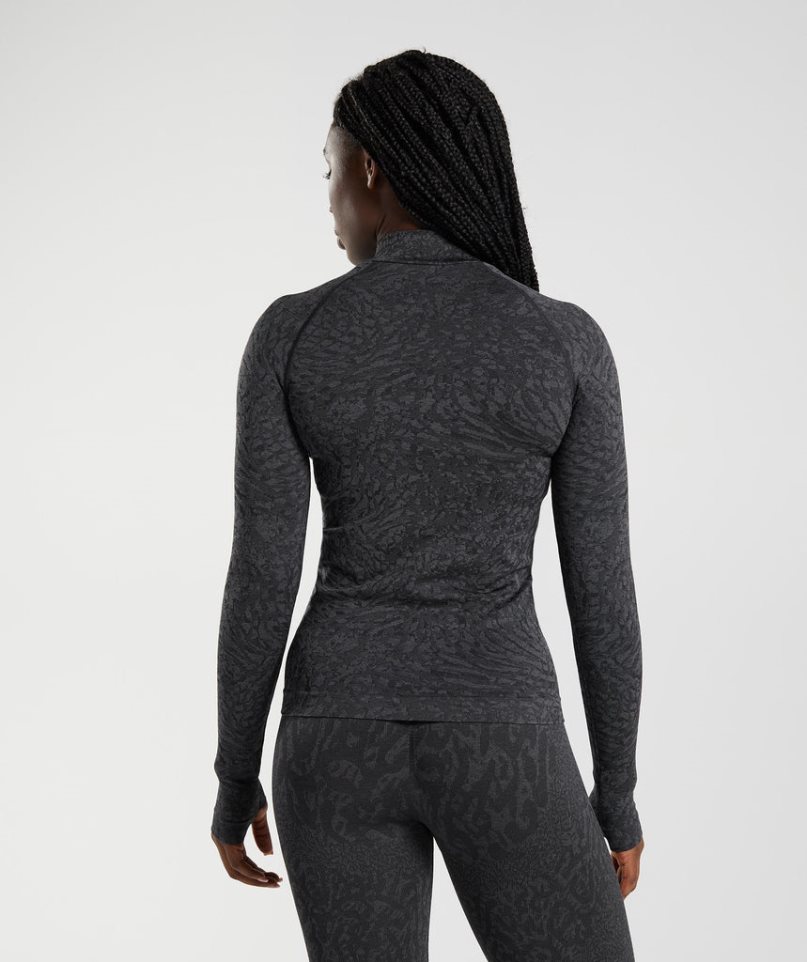 Gymshark Adapt Animal Zip Through Jacka Dam Svarta | SE-98352C