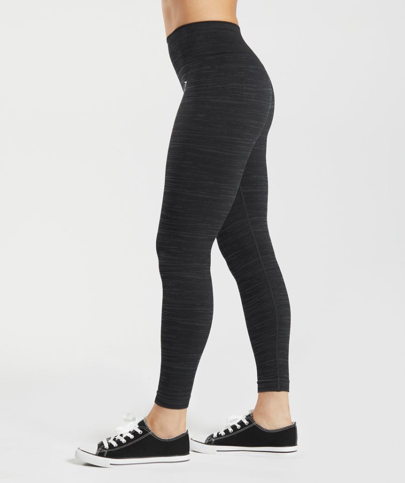 Gymshark Adapt Marl Seamless Leggings Dam Svarta | SE-97860T