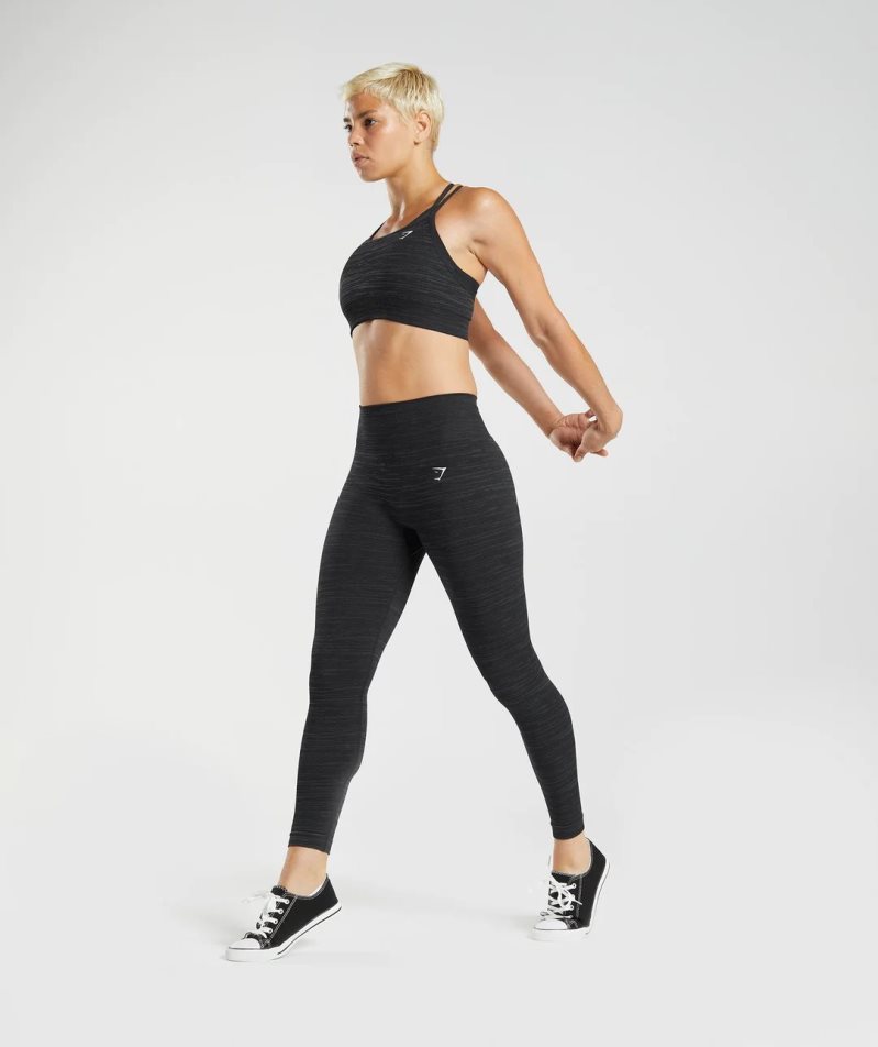 Gymshark Adapt Marl Seamless Leggings Dam Svarta | SE-97860T