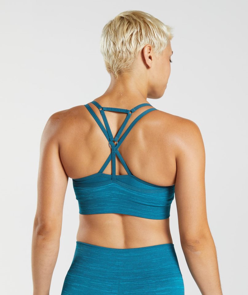 Gymshark Adapt Marl Seamless Sport Bh Dam Turkos | SE-78620R