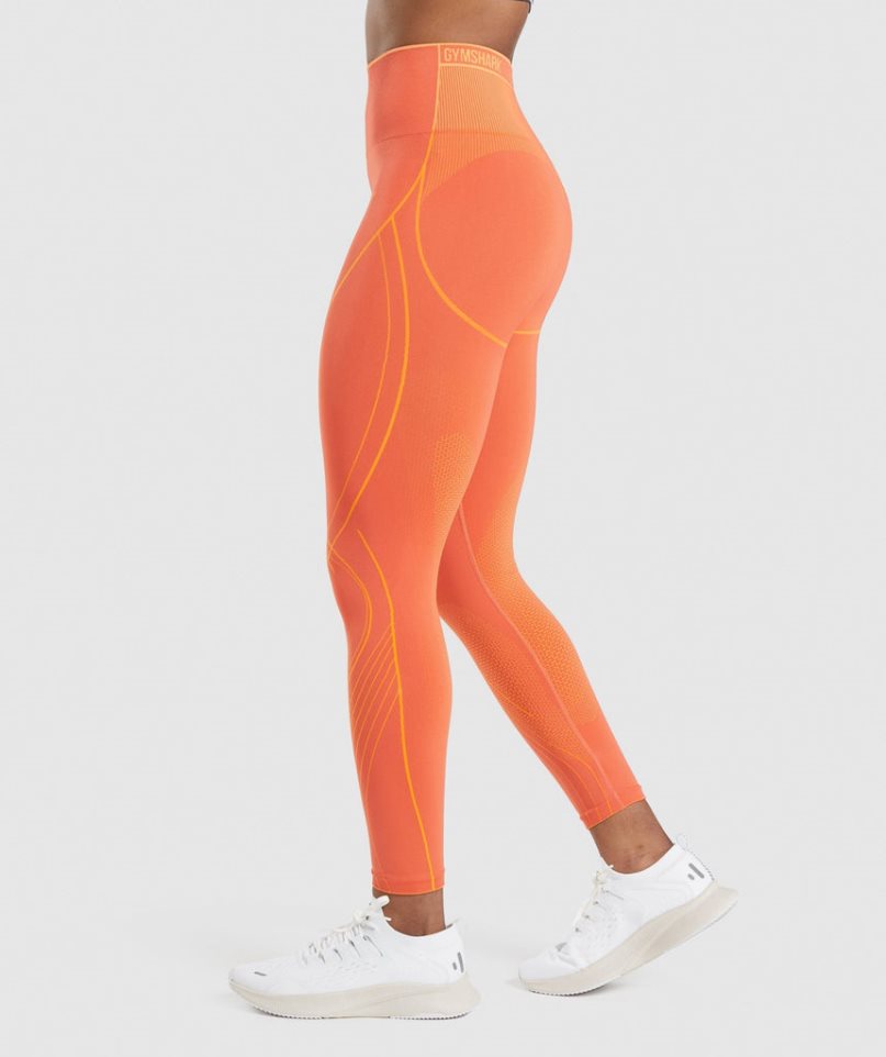 Gymshark Apex Seamless High Rise Leggings Dam Orange | SE-30261A
