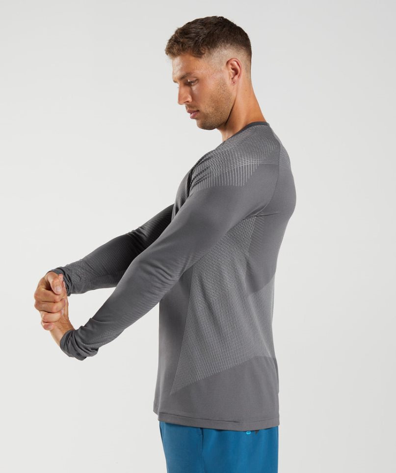 Gymshark Apex Seamless Long Sleeve T-shirt Herr Grå | SE-28495F