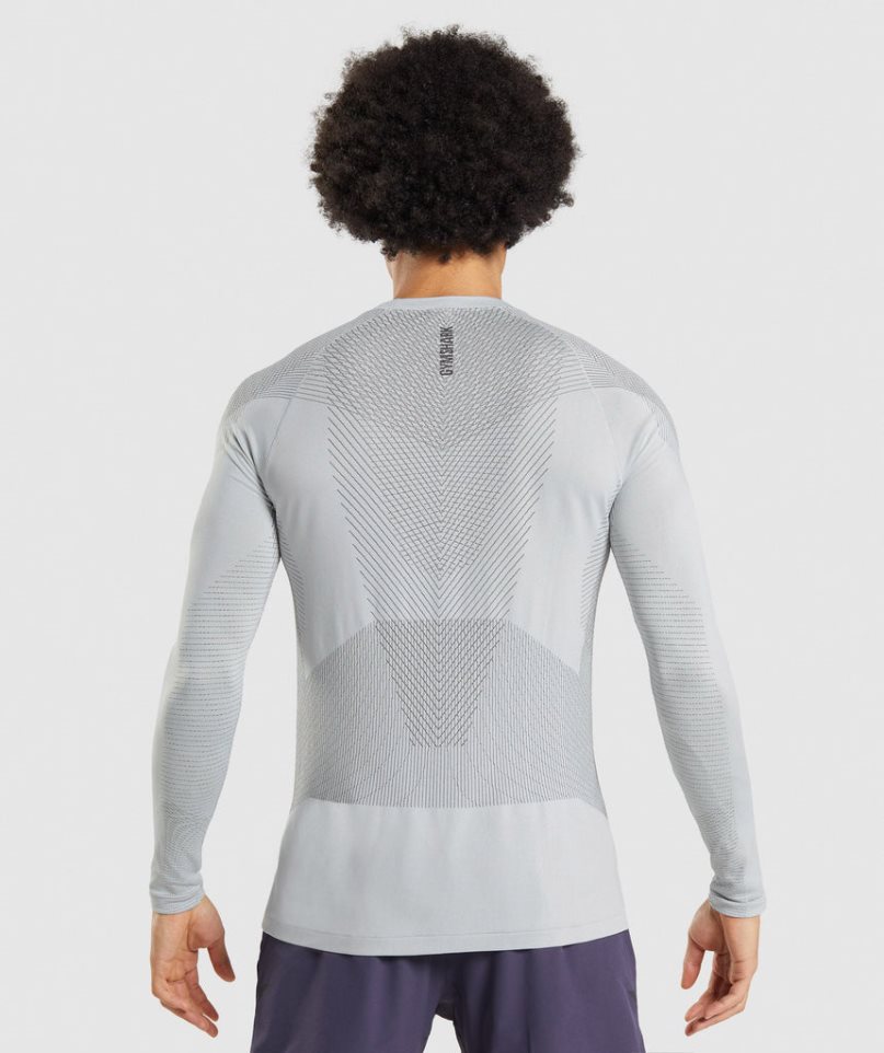 Gymshark Apex Seamless Long Sleeve T-shirt Herr Ljusgrå | SE-62130V