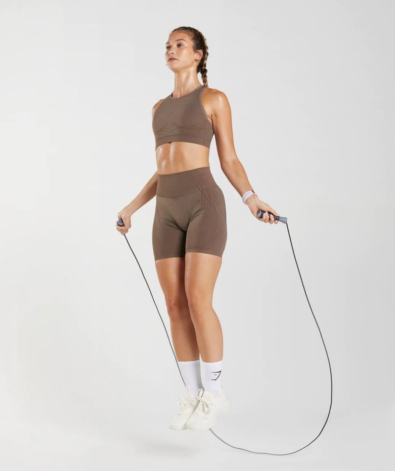Gymshark Apex Seamless Shorts Dam Mörkbruna | SE-83521U
