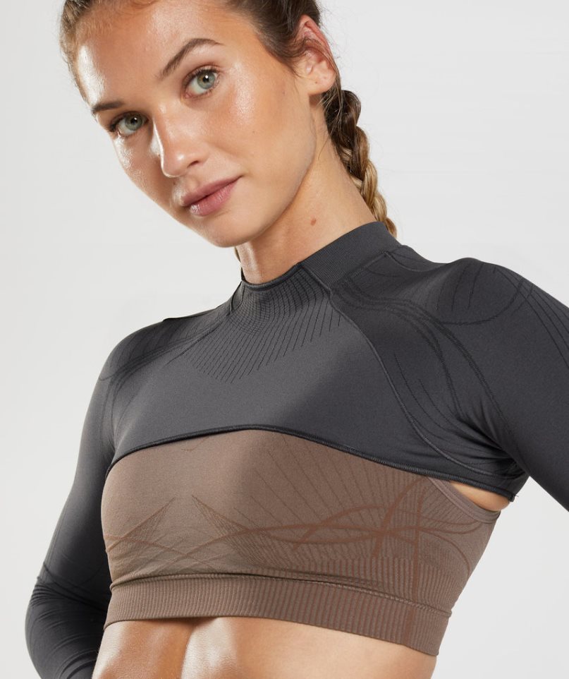 Gymshark Apex Seamless Shrug Tröjor Dam Svarta | SE-62541N