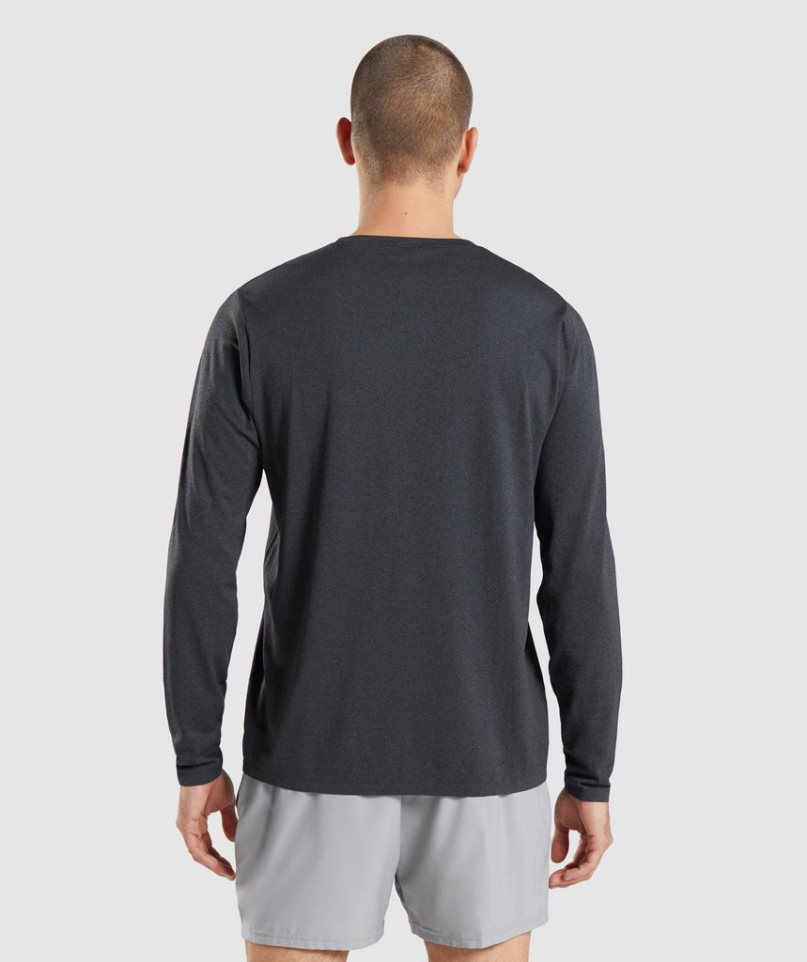 Gymshark Arrival Seamless Long Sleeve T-shirt Herr Svarta | SE-97642Z