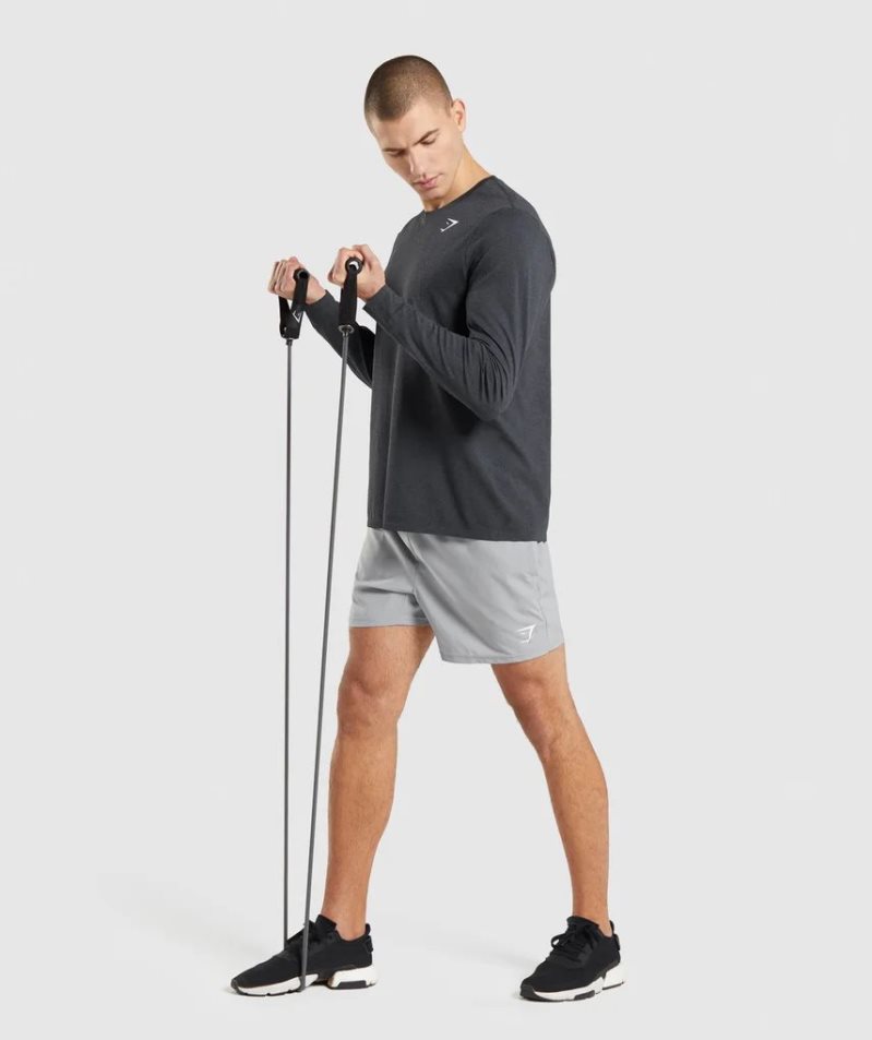 Gymshark Arrival Seamless Long Sleeve T-shirt Herr Svarta | SE-97642Z