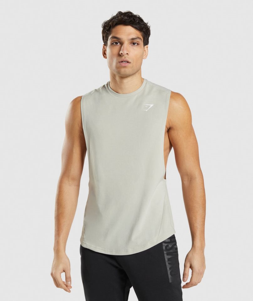 Gymshark Bold Drop Arm Linnen Herr Beige | SE-61793I