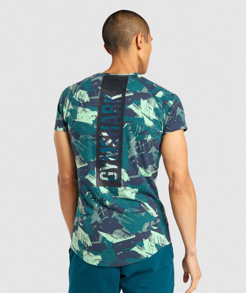 Gymshark Bold T-shirt Herr Camo | SE-89032H
