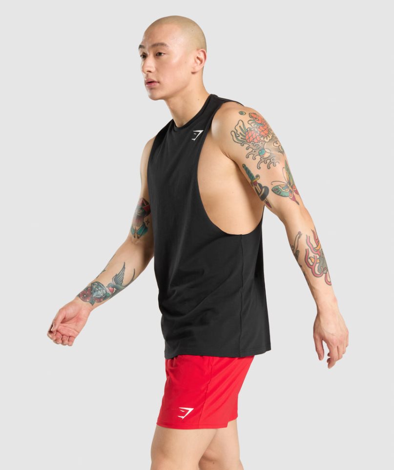 Gymshark Critical Drop Arm Linnen Herr Svarta | SE-18354V