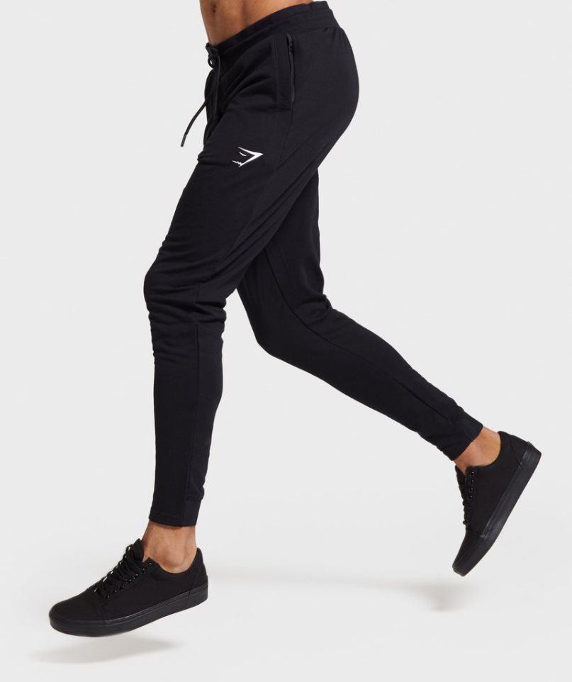 Gymshark Critical Zip Mjukisbyxor Herr Svarta | SE-30917J