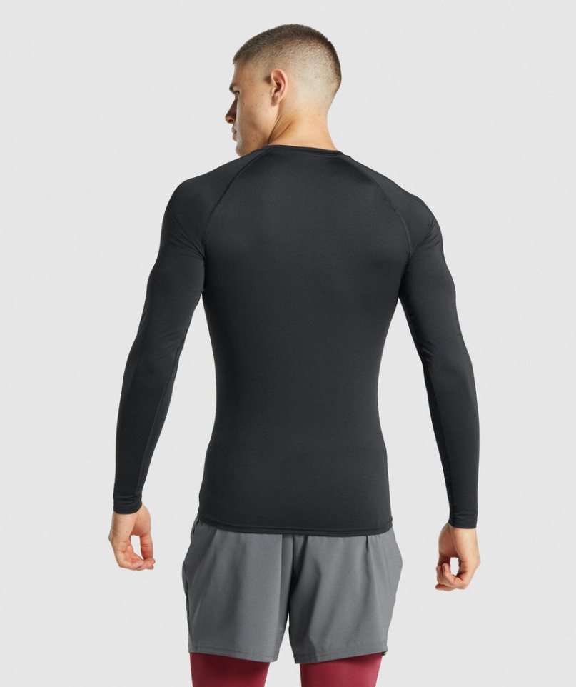 Gymshark Element Baselayer Long Sleeve T-shirt Herr Svarta | SE-01625Z