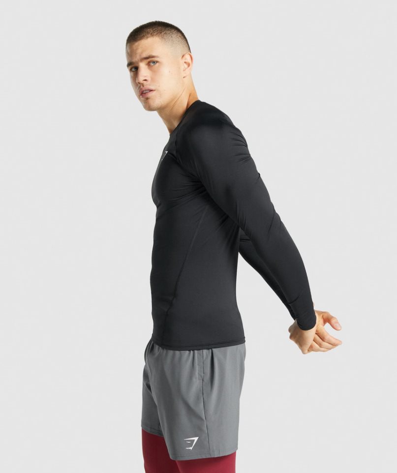 Gymshark Element Baselayer Long Sleeve T-shirt Herr Svarta | SE-01625Z