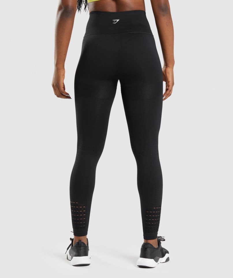 Gymshark Energy Seamless Leggings Dam Svarta | SE-10287O