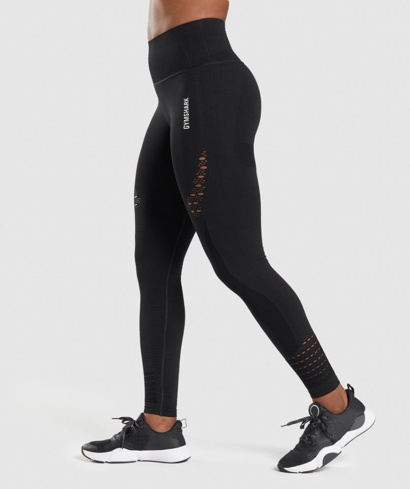 Gymshark Energy Seamless Leggings Dam Svarta | SE-10287O