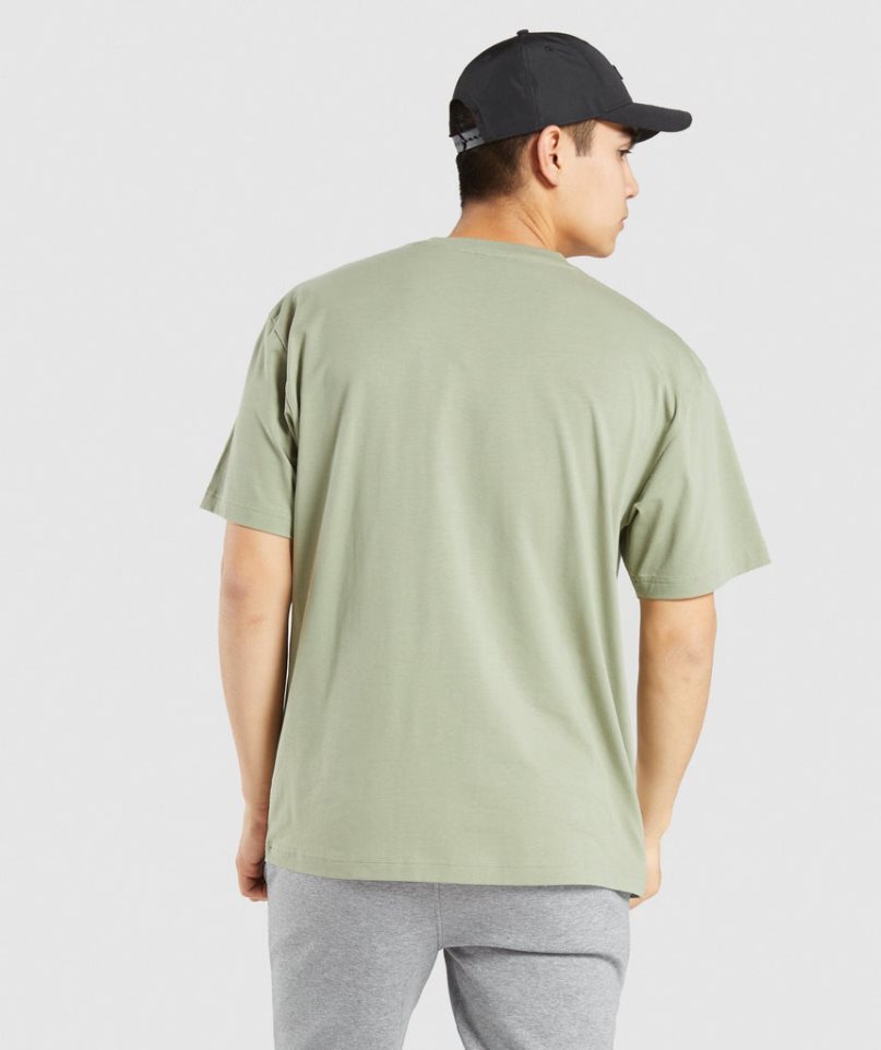 Gymshark Essential Oversized T-shirt Herr Ljusgröna | SE-50173E