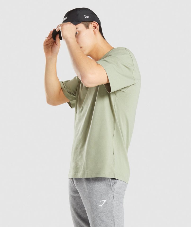 Gymshark Essential Oversized T-shirt Herr Ljusgröna | SE-50173E