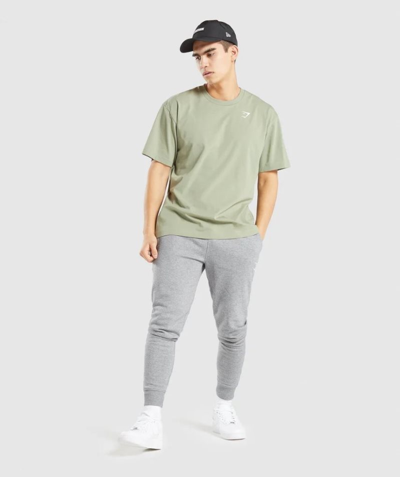 Gymshark Essential Oversized T-shirt Herr Ljusgröna | SE-50173E