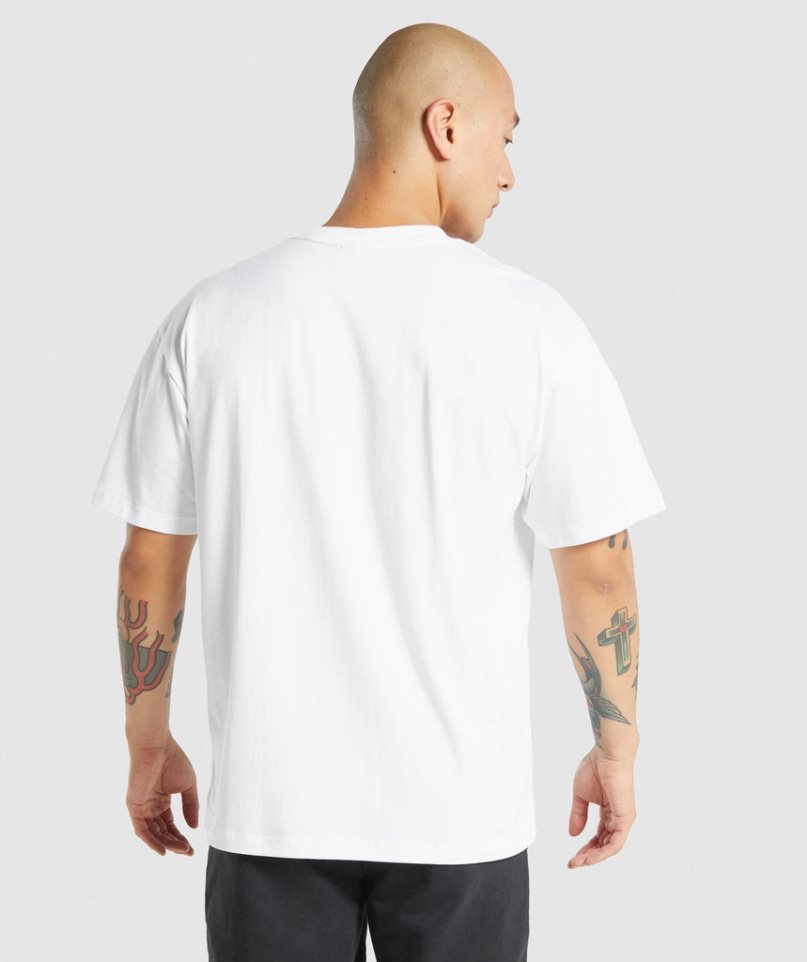 Gymshark Essential Oversized T-shirt Herr Vita | SE-79604S