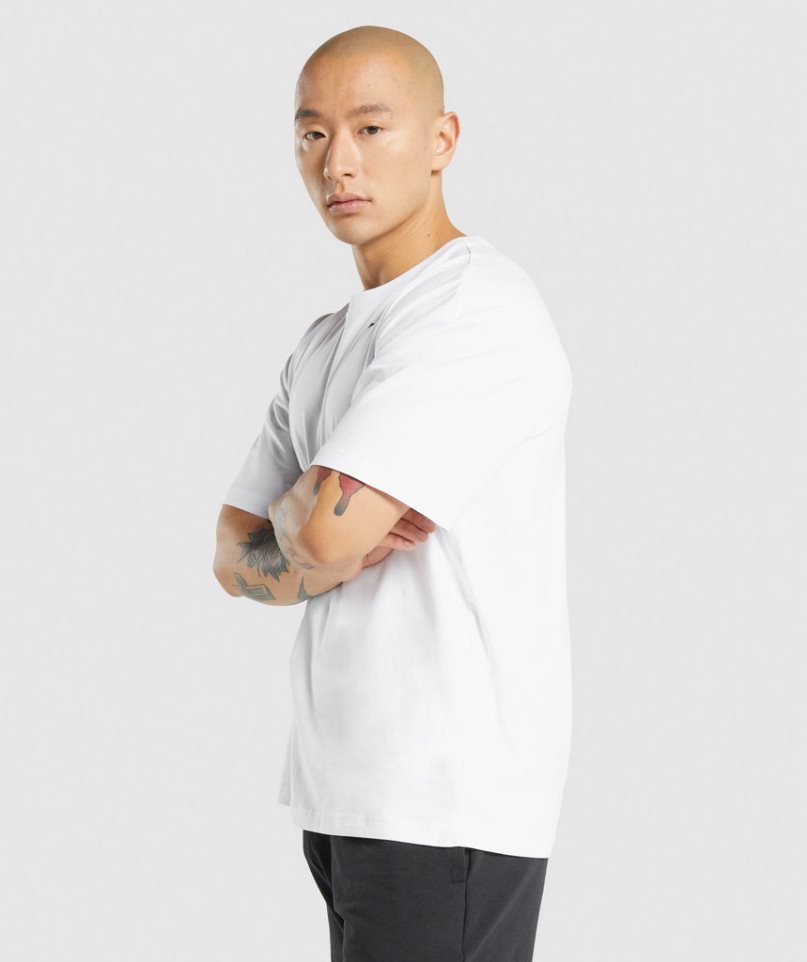 Gymshark Essential Oversized T-shirt Herr Vita | SE-79604S