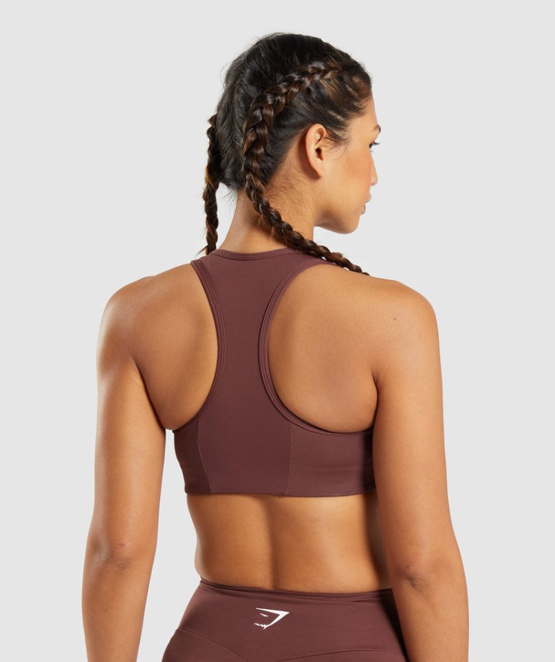 Gymshark Essential Racer Back Sport Bh Dam Mörkbruna | SE-14290U