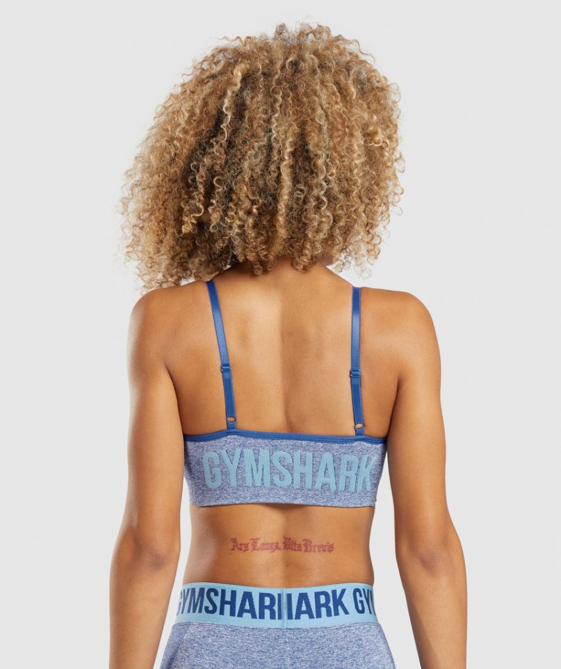 Gymshark Flex Snörade Sport Bh Dam Blå | SE-87341H