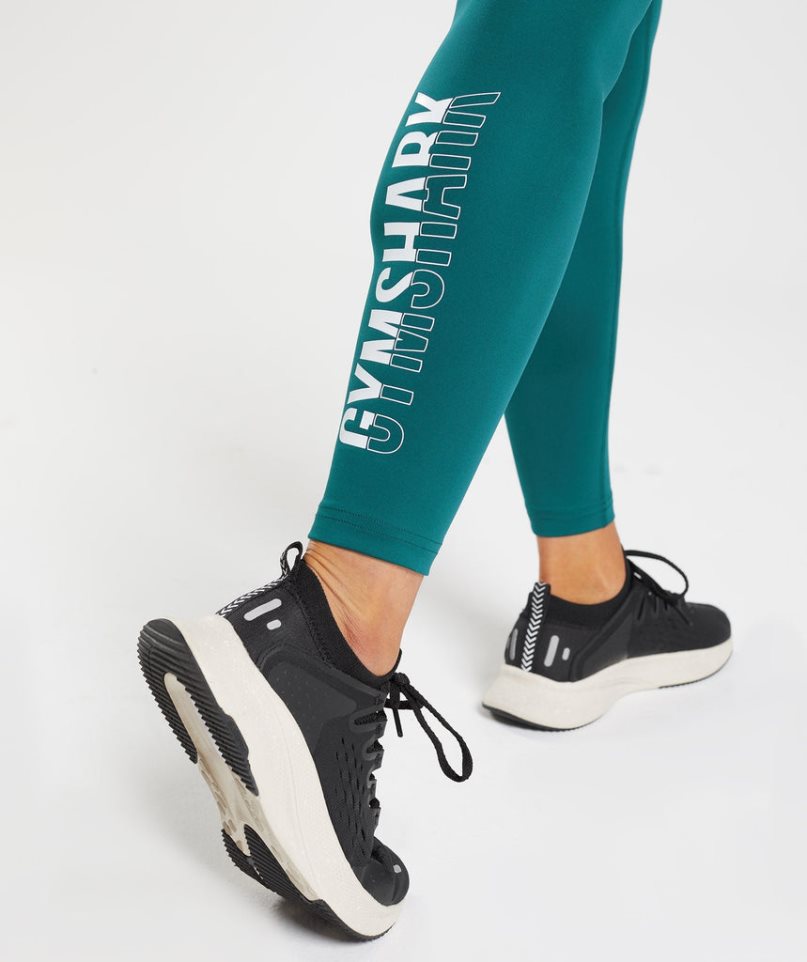 Gymshark Fraction Leggings Dam Turkos | SE-20971M